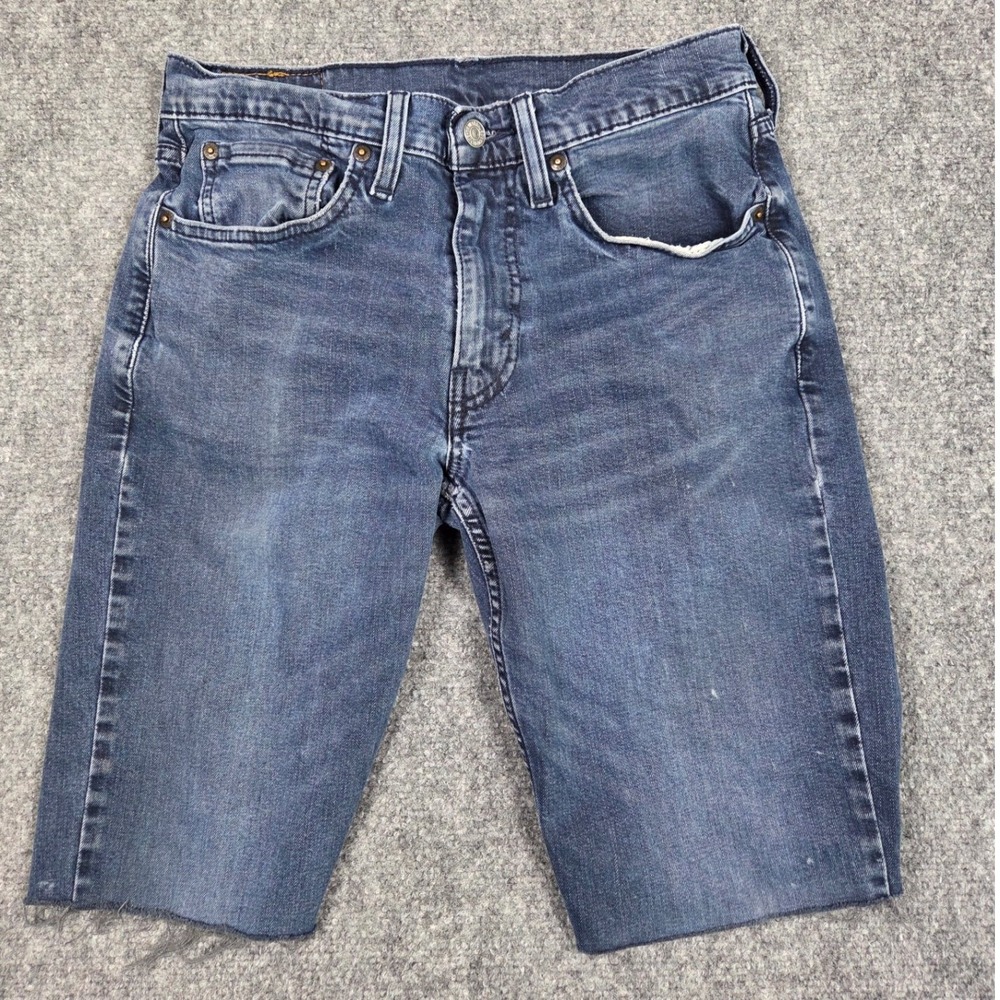 Levi's 511 Jorts 31x32 Slim Fit Jeans Mens Blue Cut Off Frayed Hem Denim Pants